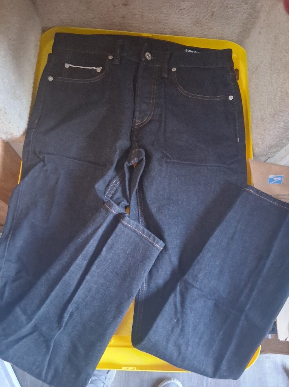 Dark Blue Bonobos 100% Cotton Denim Jeans - Classic Straight Fit
